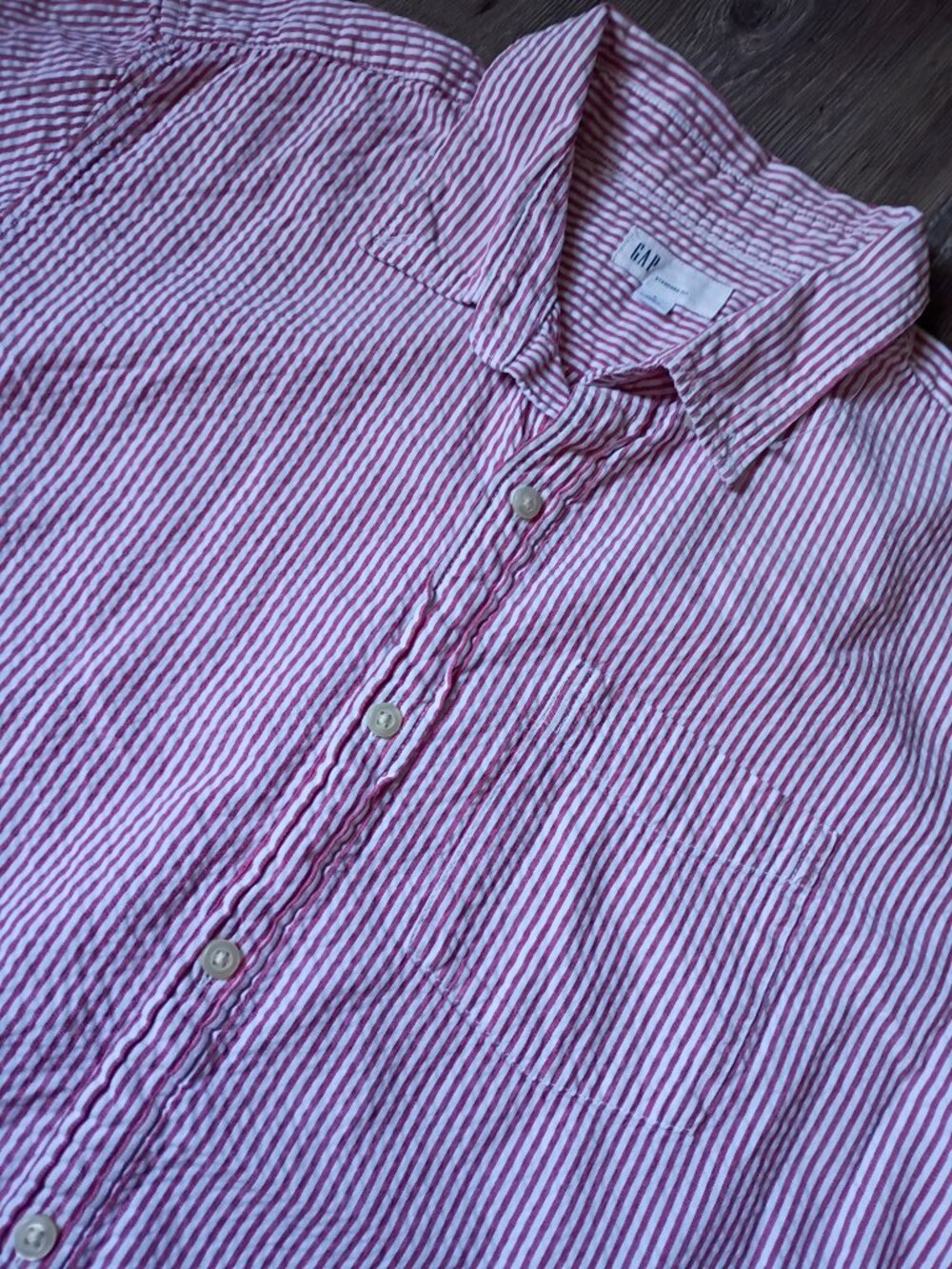 GAP Striped Button Down Shirt Sleeve